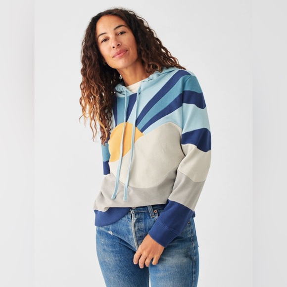 Faherty Tops - Faherty Soleil Hoodie In Navy Sunburst
Design size small